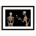 Dark Academia Wall Art – Skeletons with White Rose in Gothic Scene