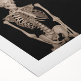 Dark Academia Wall Art – Skeletons with White Rose in Gothic Scene