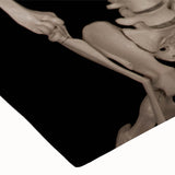 Dark Academia Wall Art – Skeletons with White Rose in Gothic Scene