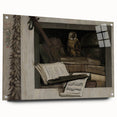 Dark Academia Wall Art – Still Life with Owl, Books, and Violin