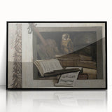 Dark Academia Wall Art – Still Life with Owl, Books, and Violin
