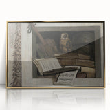 Dark Academia Wall Art – Still Life with Owl, Books, and Violin