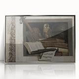 Dark Academia Wall Art – Still Life with Owl, Books, and Violin