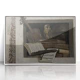 Dark Academia Wall Art – Still Life with Owl, Books, and Violin