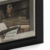 Dark Academia Wall Art – Still Life with Owl, Books, and Violin