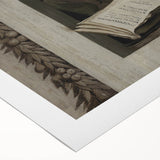 Dark Academia Wall Art – Still Life with Owl, Books, and Violin