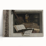 Dark Academia Wall Art – Still Life with Owl, Books, and Violin
