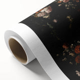 Dark Floral Wreath Art: Portrait Surrounding Flowers Wall Art Decor