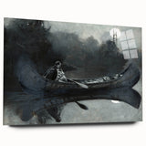 Dark Moody Wall Art - Moonlit River Journey - Moody Interior Art