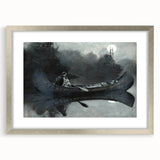 Dark Moody Wall Art - Moonlit River Journey - Moody Interior Art