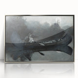 Dark Moody Wall Art - Moonlit River Journey - Moody Interior Art