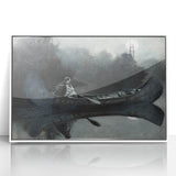 Dark Moody Wall Art - Moonlit River Journey - Moody Interior Art