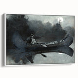 Dark Moody Wall Art - Moonlit River Journey - Moody Interior Art