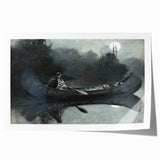 Dark Moody Wall Art - Moonlit River Journey - Moody Interior Art