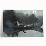 Dark Moody Wall Art - Moonlit River Journey - Moody Interior Art