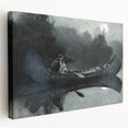 Dark Moody Wall Art - Moonlit River Journey - Moody Interior Art