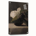 Dark Moody Still Life: White Flower in Vase Wall Art for Home Decor