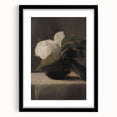 Dark Moody Still Life: White Flower in Vase Wall Art for Home Decor