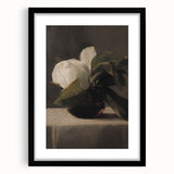 Dark Moody Still Life: White Flower in Vase Wall Art for Home Decor