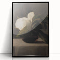 Dark Moody Still Life: White Flower in Vase Wall Art for Home Decor