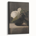 Dark Moody Still Life: White Flower in Vase Wall Art for Home Decor