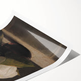 Dark Moody Still Life: White Flower in Vase Wall Art for Home Decor