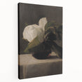 Dark Moody Still Life: White Flower in Vase Wall Art for Home Decor