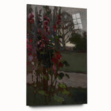 Dark Moody Floral Art: Red Flower Landscape Print for Home Decor