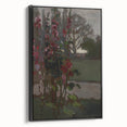 Dark Moody Floral Art: Red Flower Landscape Print for Home Decor
