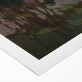 Dark Moody Floral Art: Red Flower Landscape Print for Home Decor