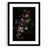 Dramatic Dark Floral Art: Moody Bouquet Wall Print for Interior Decor