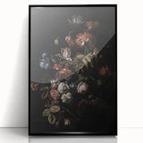 Dramatic Dark Floral Art: Moody Bouquet Wall Print for Interior Decor