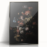Dramatic Dark Floral Art: Moody Bouquet Wall Print for Interior Decor