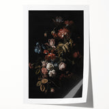 Dramatic Dark Floral Art: Moody Bouquet Wall Print for Interior Decor