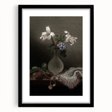 Dark Moody Wall Art: Dramatic Floral Still Life for Timeless Interiors