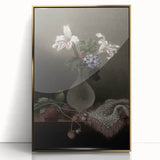 Dark Moody Wall Art: Dramatic Floral Still Life for Timeless Interiors