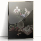Dark Moody Wall Art: Dramatic Floral Still Life for Timeless Interiors