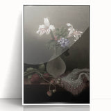 Dark Moody Wall Art: Dramatic Floral Still Life for Timeless Interiors