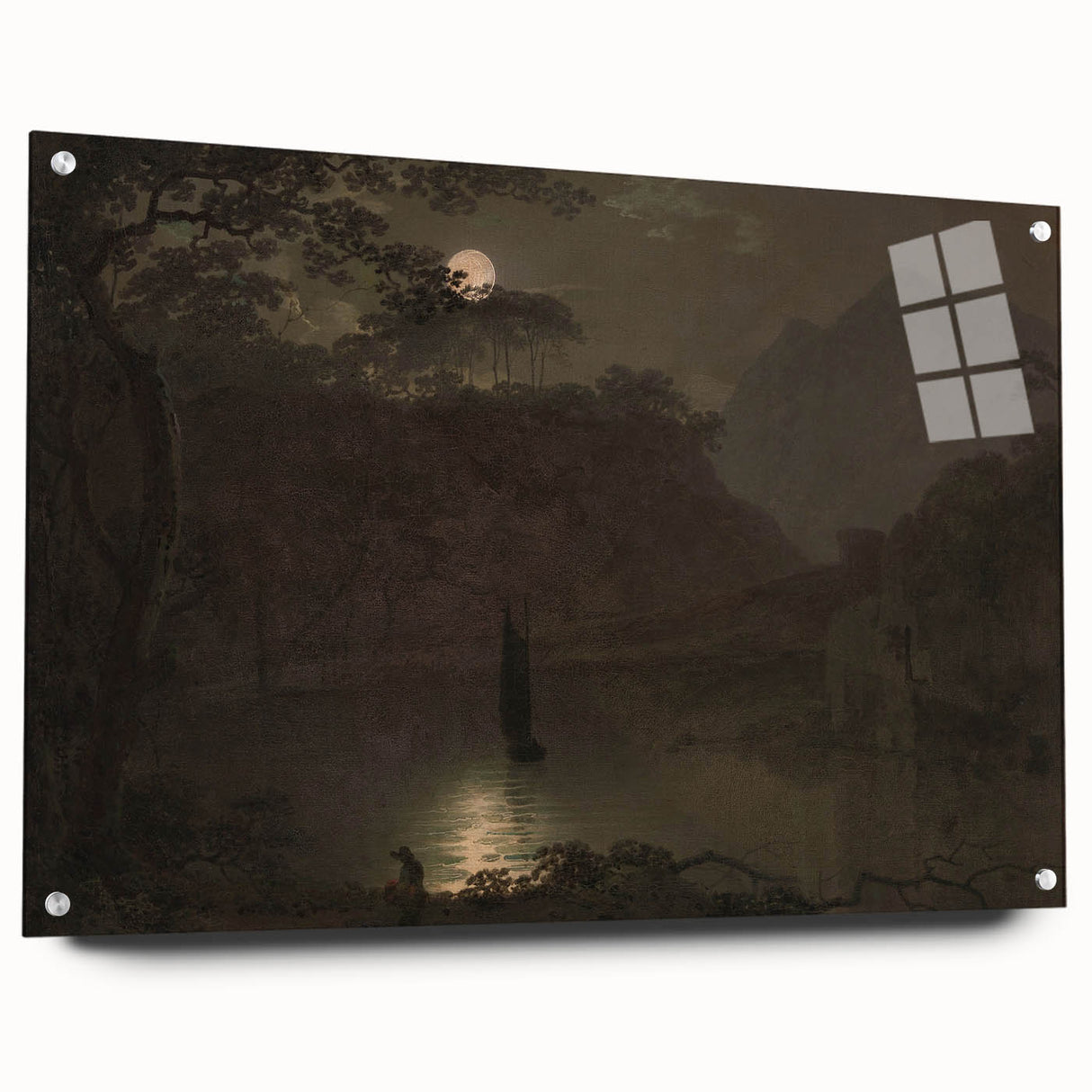 Dark Moody Wall Art - Atmospheric Moonlit Landscape for Timeless Decor