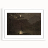 Dark Moody Wall Art - Atmospheric Moonlit Landscape for Timeless Decor