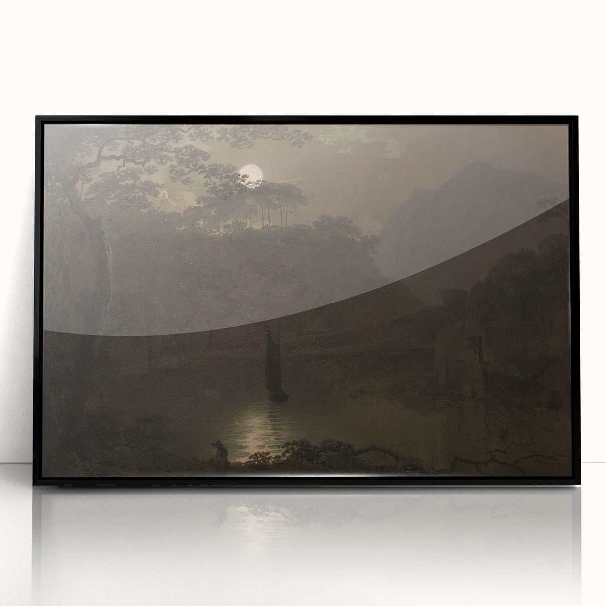 Dark Moody Wall Art - Atmospheric Moonlit Landscape for Timeless Decor