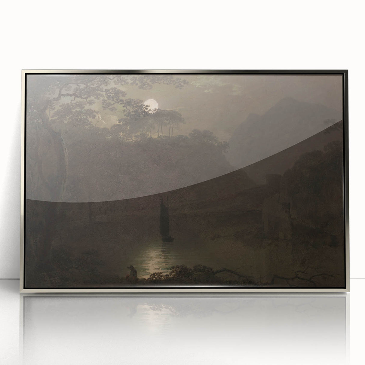 Dark Moody Wall Art - Atmospheric Moonlit Landscape for Timeless Decor