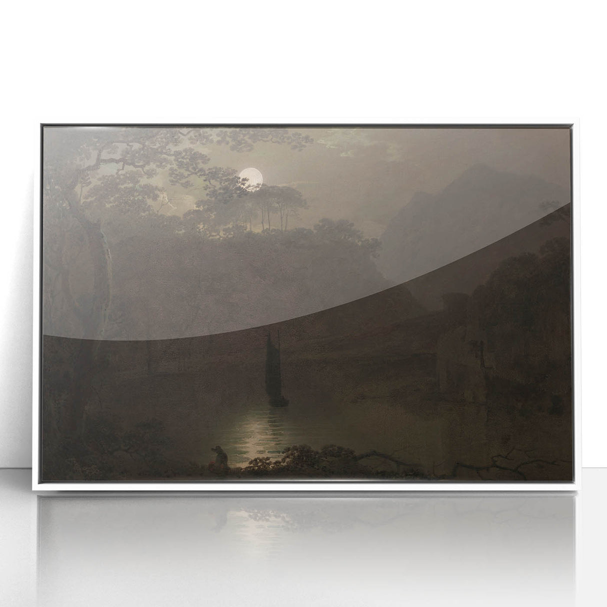 Dark Moody Wall Art - Atmospheric Moonlit Landscape for Timeless Decor