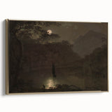 Dark Moody Wall Art - Atmospheric Moonlit Landscape for Timeless Decor