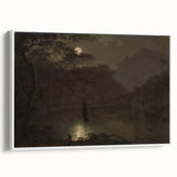 Dark Moody Wall Art - Atmospheric Moonlit Landscape for Timeless Decor