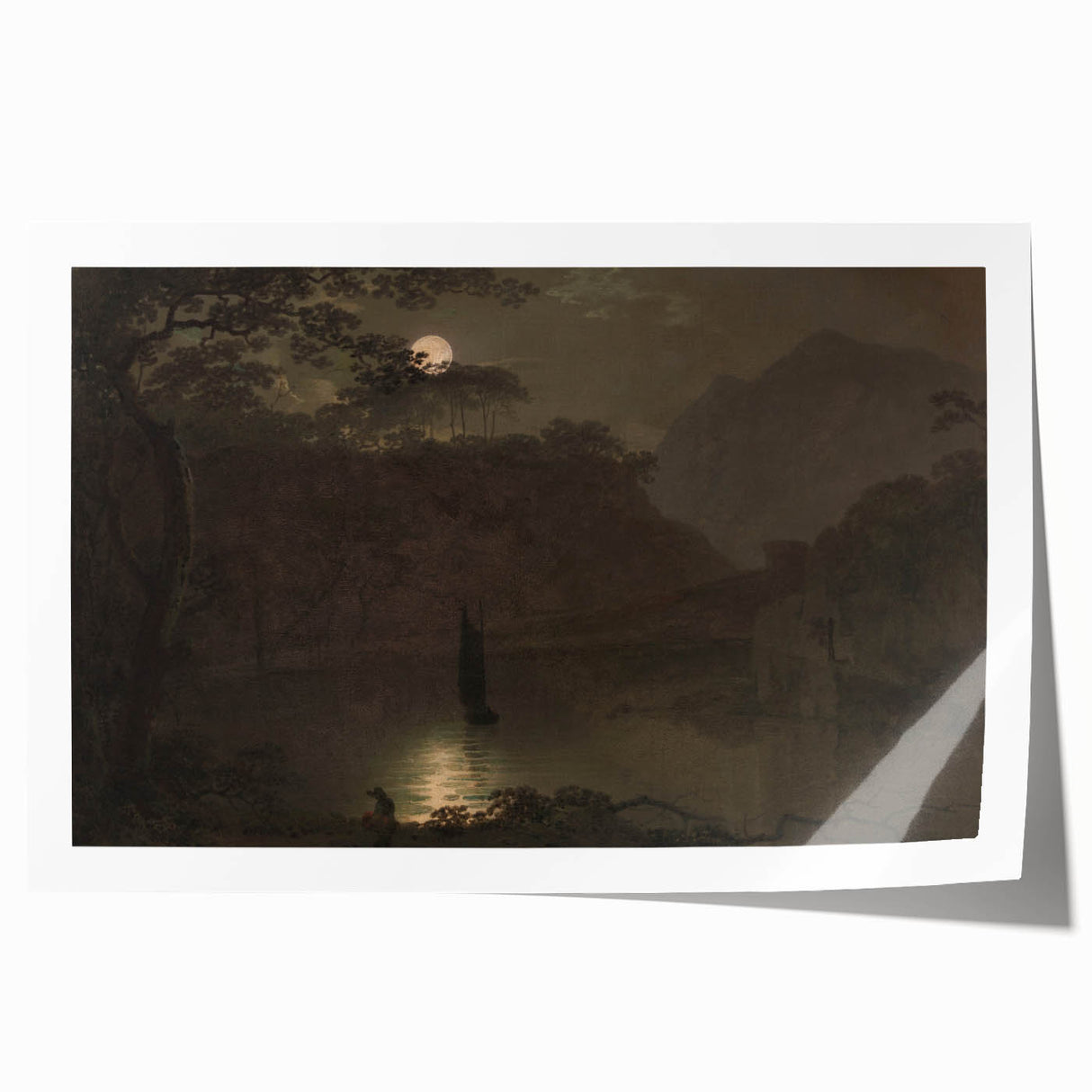 Dark Moody Wall Art - Atmospheric Moonlit Landscape for Timeless Decor