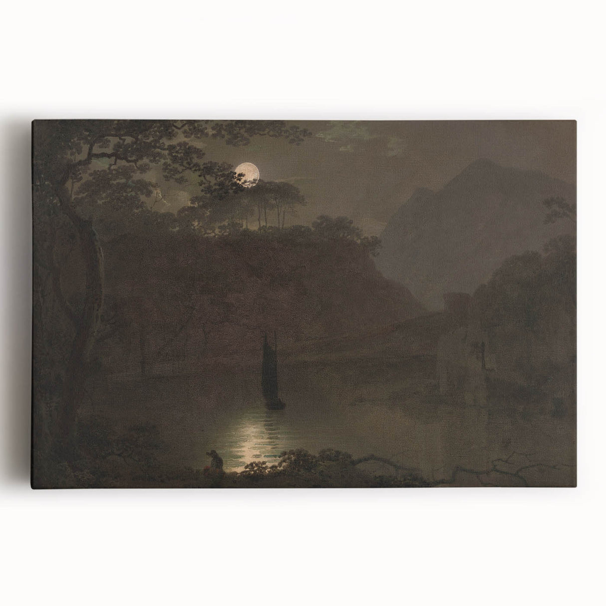 Dark Moody Wall Art - Atmospheric Moonlit Landscape for Timeless Decor