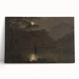 Dark Moody Wall Art - Atmospheric Moonlit Landscape for Timeless Decor