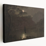 Dark Moody Wall Art - Atmospheric Moonlit Landscape for Timeless Decor