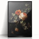 Dark Moody Wall Art - Timeless Floral Arrangement for Dramatic Decor